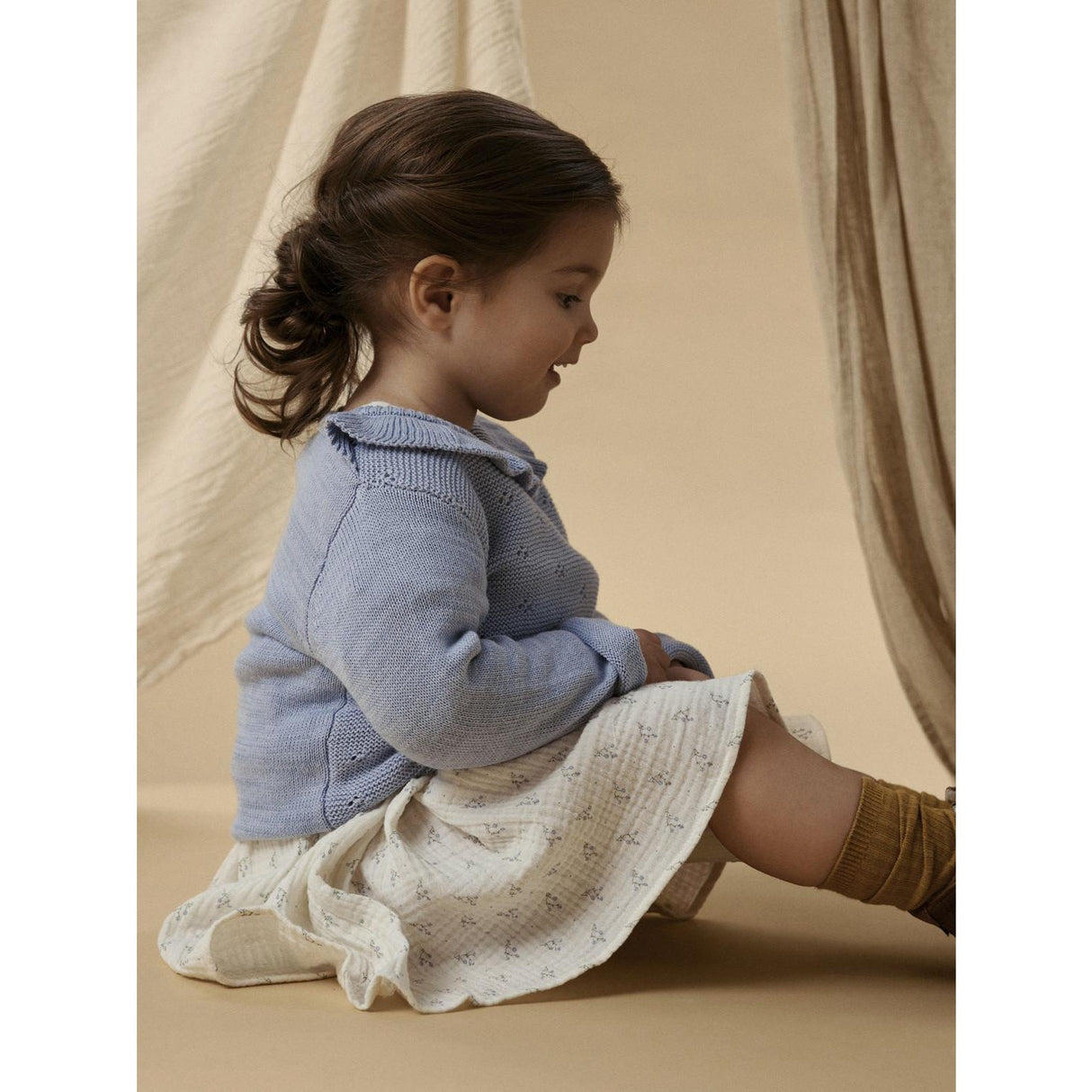 Lil'Atelier Zen Blue Nmflaguna Ls Knit Lil Noos