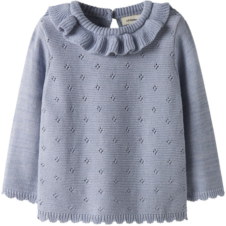 Lil'Atelier Zen Blue Nmflaguna Ls Knit Lil Noos