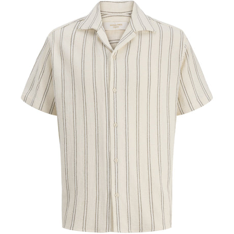 Jack & Jones Junior Antique White Stripes Jorcoba Stripe Resort Shirt Ss Sn Jnr