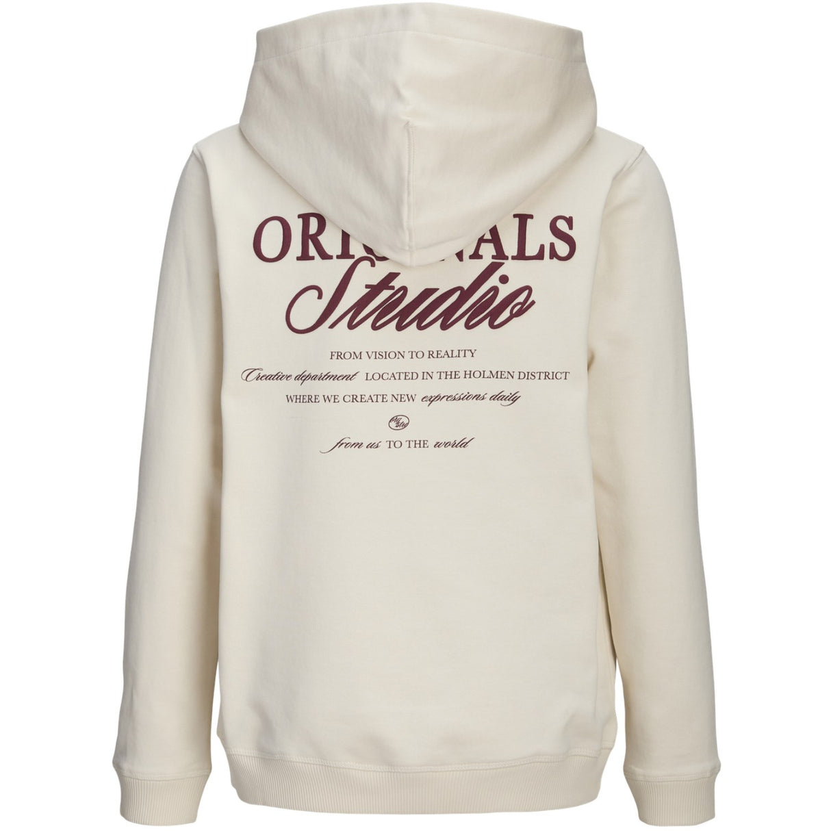 Jack & Jones Junior Antique White Jornorrebro Typo Back Sweat Hood Sn Jnr