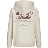 Jack & Jones Junior Antique White Jornorrebro Typo Back Sweat Hood Sn Jnr
