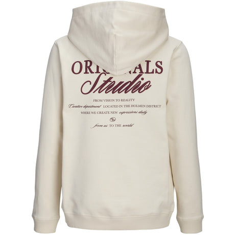 Jack & Jones Junior Antique White Jornorrebro Typo Back Sweat Hood Sn Jnr