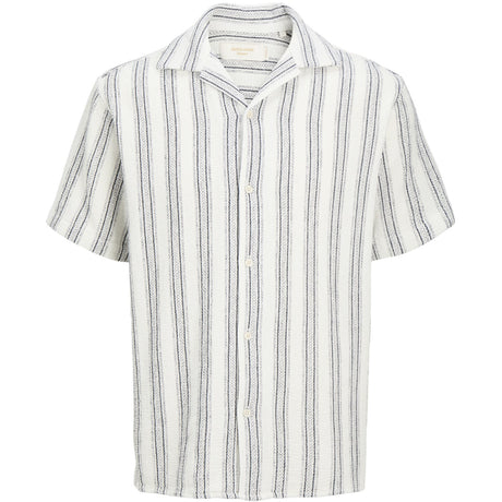 Jack & Jones Junior Cloud Dancer Stripes Jorcoba Stripe Resort Shirt Ss Sn Jnr