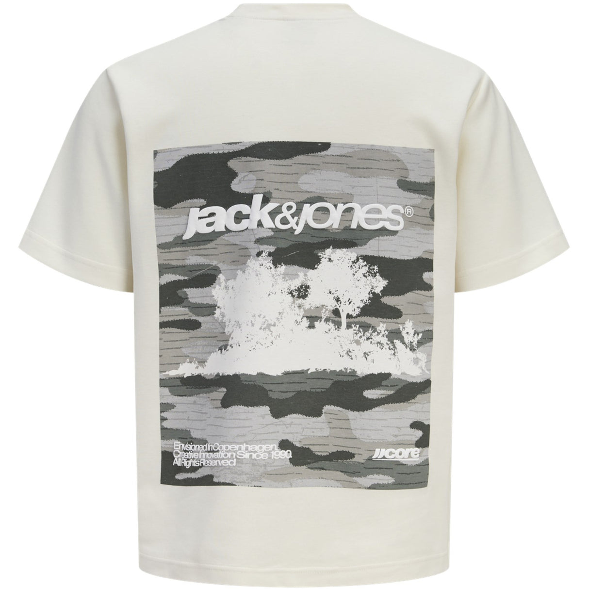 Jack & Jones Junior Sweet Corn Jcobreeze Back Print Tee Ss Cn Ea26 Jnr