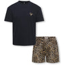 kids ONLY Black Tee Solid/Shorts AOP Leo Kogrila Nightwear AOP Top/Shorts Set Jrs