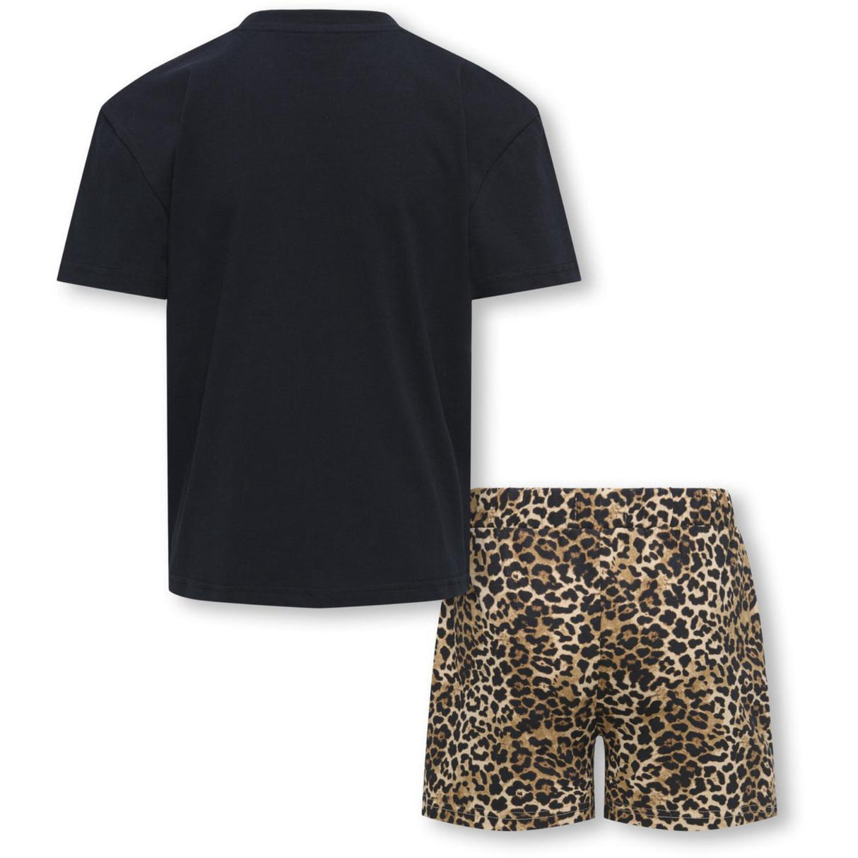 kids ONLY Black Tee Solid/Shorts AOP Leo Kogrila Nightwear AOP Top/Shorts Set Jrs