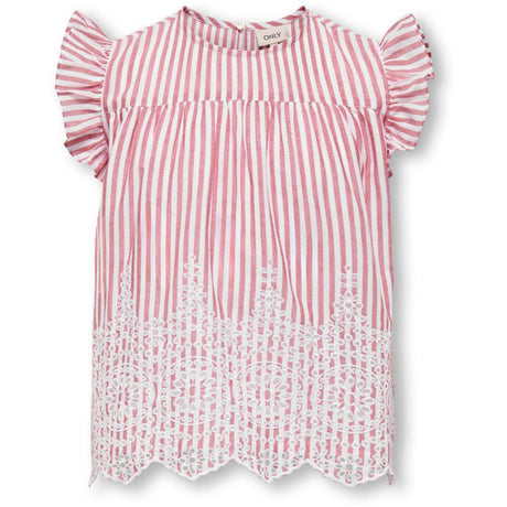 kids ONLY Barbados Cherry Cloud Dancer Kogbondi Life S/L Emb Frill Top Wvn