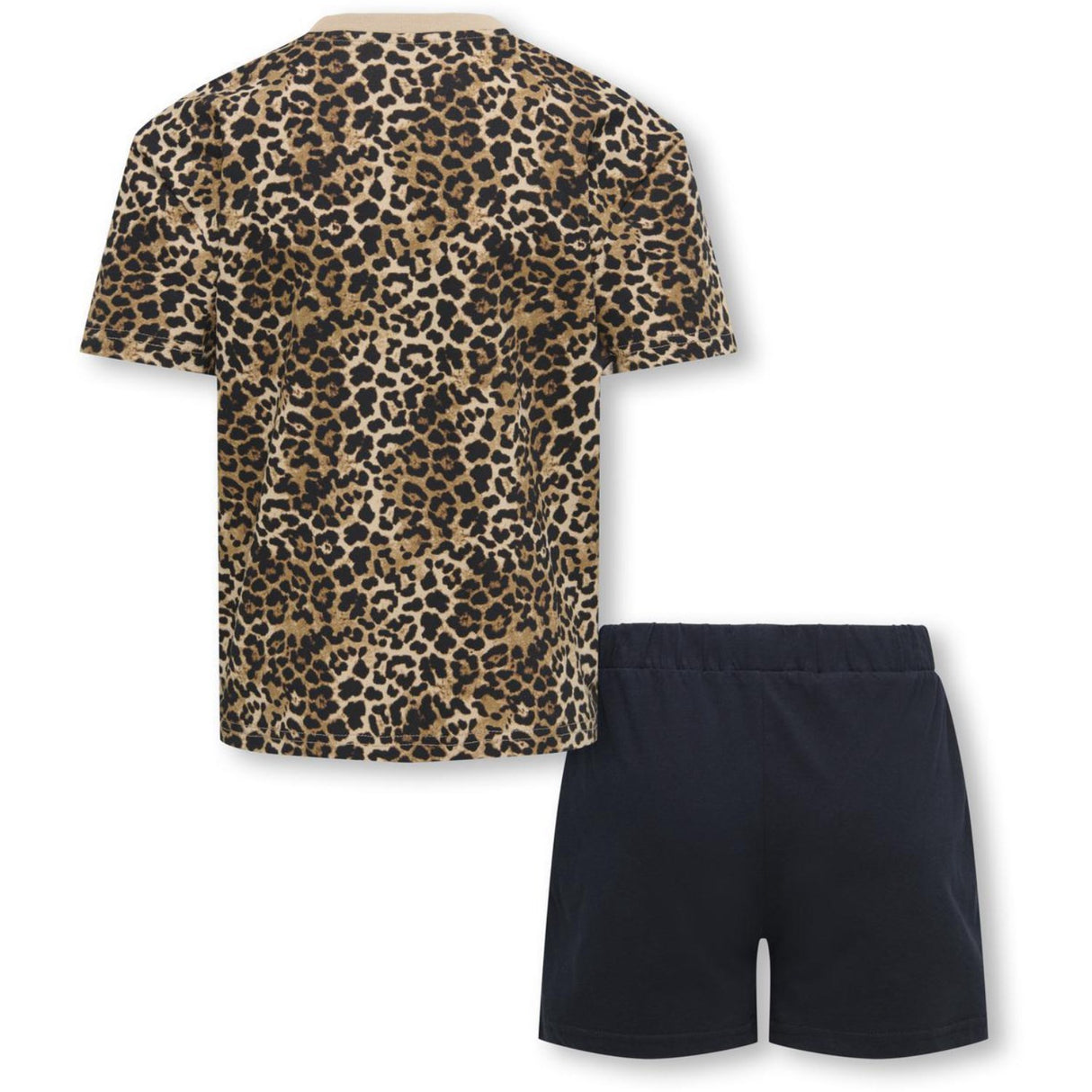 kids ONLY Black Tee AOP Leo/Shorts Solid Kogrila Nightwear AOP Top/Shorts Set Jrs