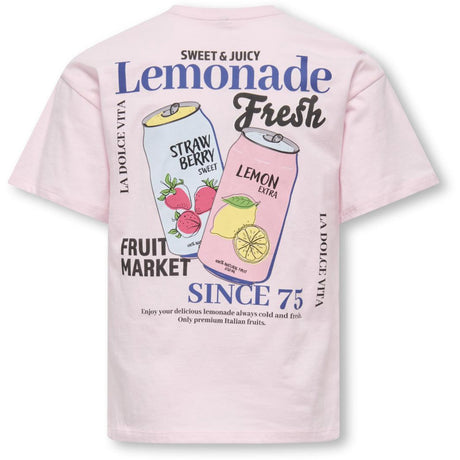 kids ONLY Barely Pink Lemonade Kogcana Life Ss Rlx Printed Top Jrs