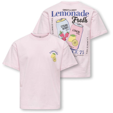 kids ONLY Barely Pink Lemonade Kogcana Life Ss Rlx Printed Top Jrs