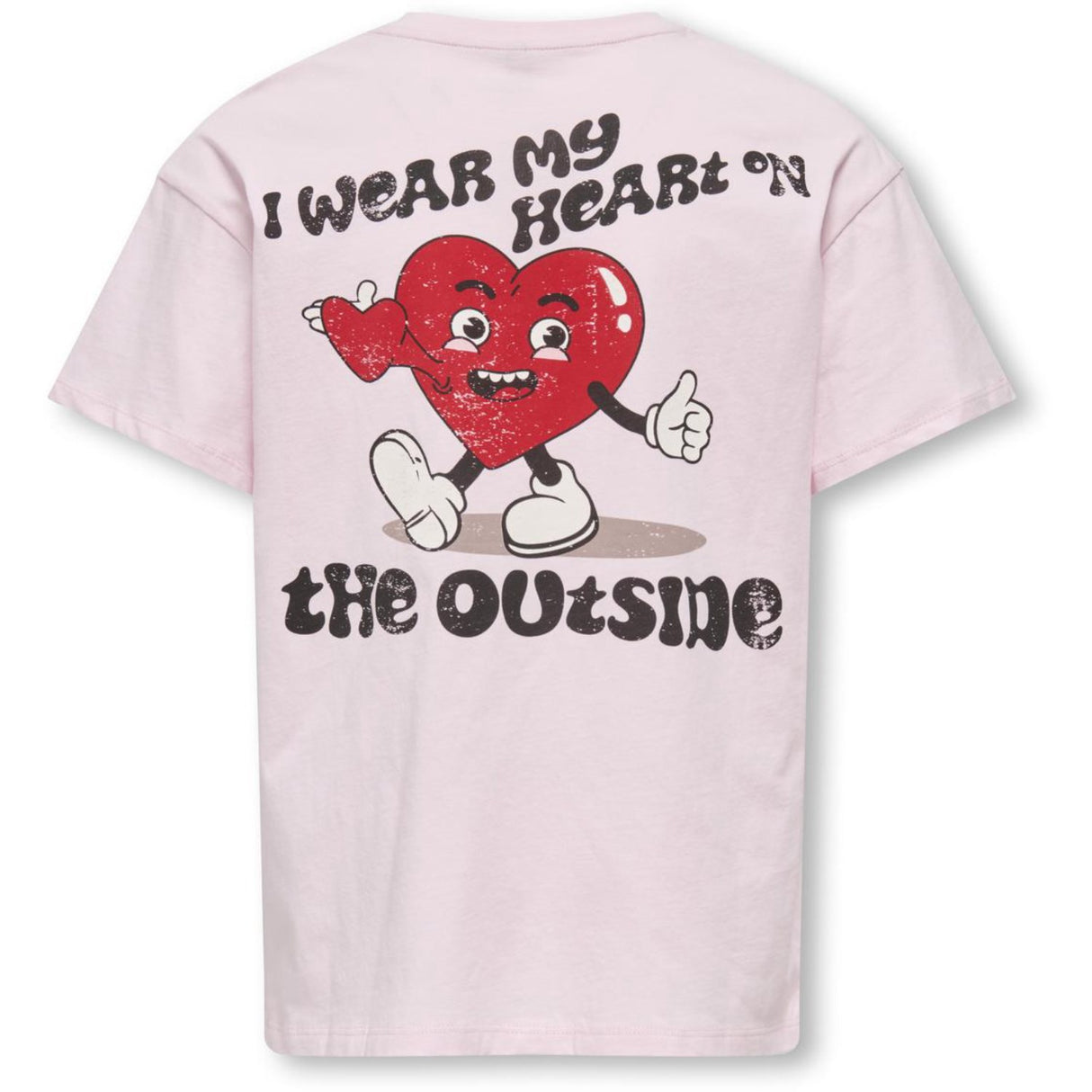 kids ONLY Barely Pink Heart Kogeros Life S/S Loose Print Top Jrs