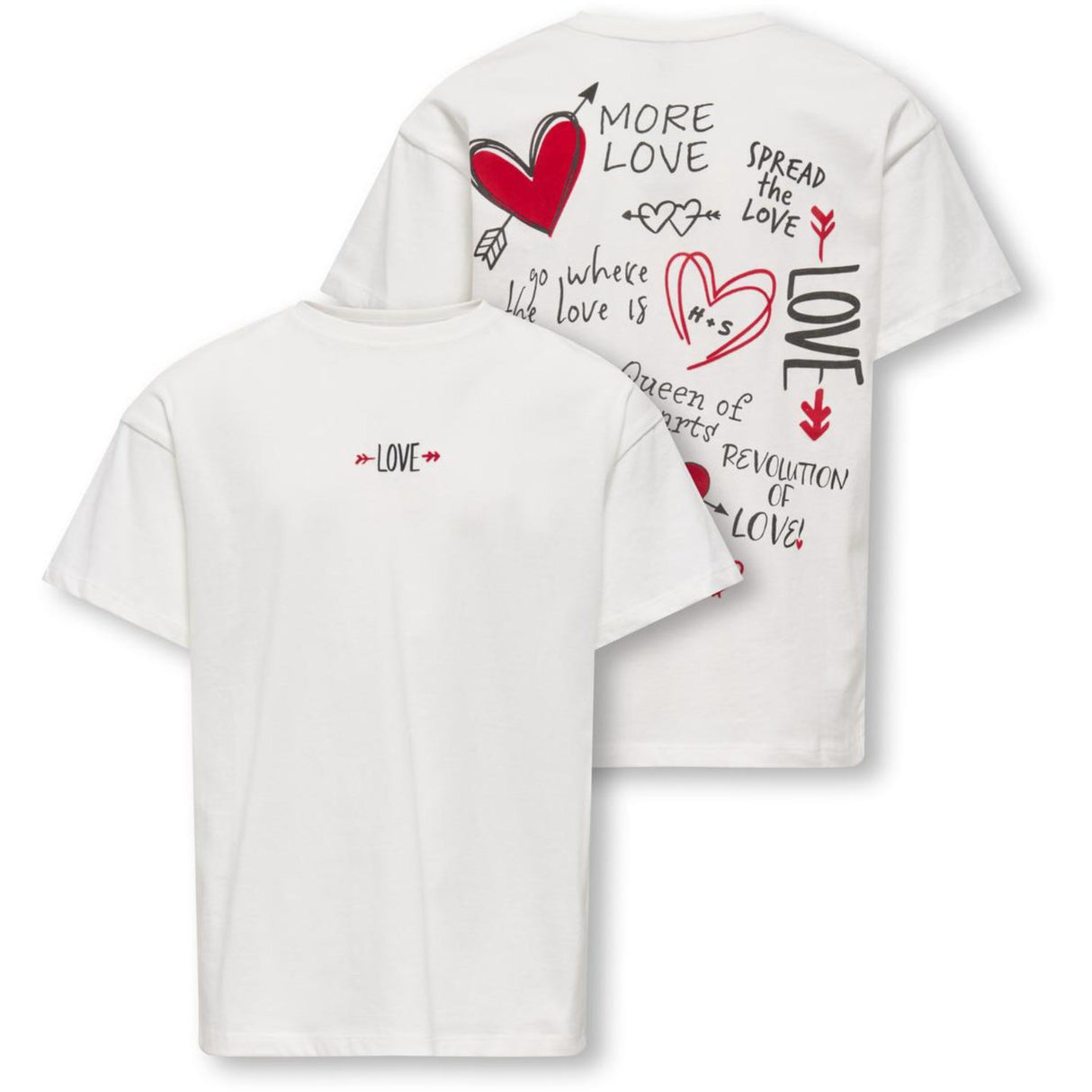 kids ONLY Cloud Dancer Love Kogeros Life S/S Loose Print Top Jrs