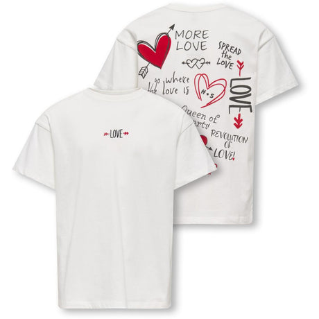 kids ONLY Cloud Dancer Love Kogeros Life S/S Loose Print Top Jrs