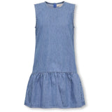 kids ONLY Medium Blue Denim Stripes Kogyasmin S/L Dress Dnm Gua