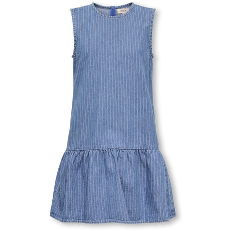 kids ONLY Medium Blue Denim Stripes Kogyasmin S/L Dress Dnm Gua