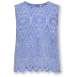kids ONLY Blue Bonnet Bright White Emb Kogtulum Emb Sl Top Wvn