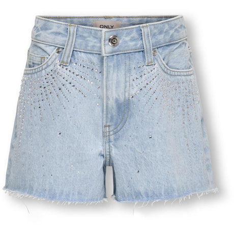 kids ONLY Light Blue Denim Rhinestones Koggabi Hw Rw Rs Shorts Azg822 Dnm