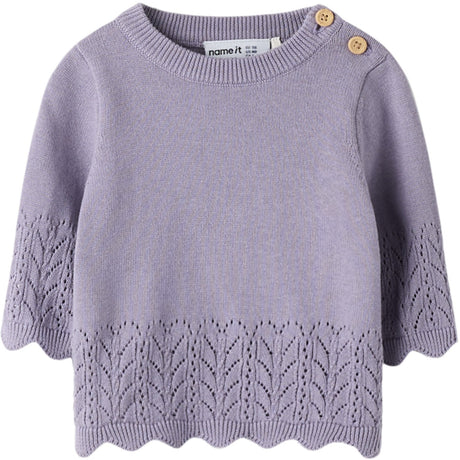 Name It Lavender Gray Nbfbrit Ls Knit