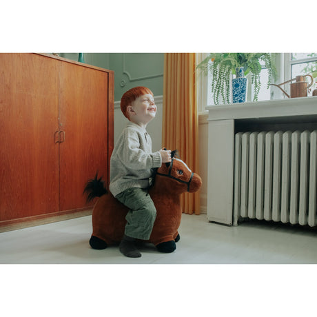KREA® Hop & Bounce Plush Horse Brown