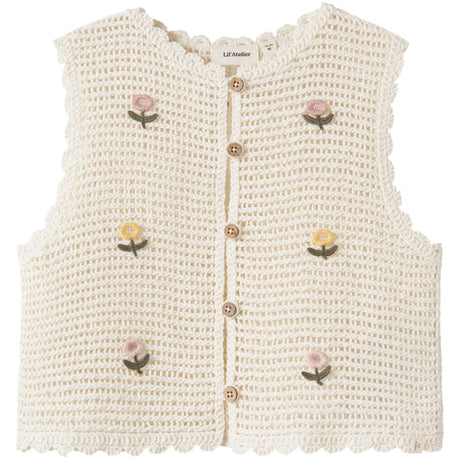Lil'Atelier Coconut Milk Nmfflora Knit Vest Lil