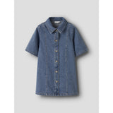 Name It Medium Blue Denim Nkfgianna 2/4 Dnm Dress 2221-Iz D