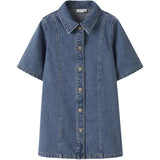 Name It Medium Blue Denim Nkfgianna 2/4 Dnm Dress 2221-Iz D