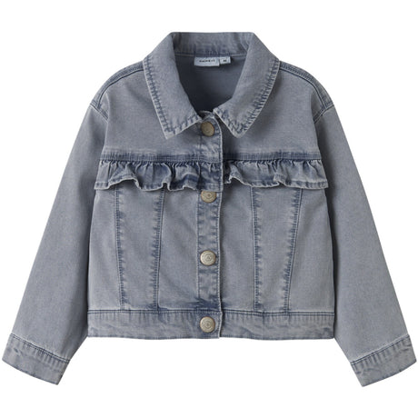 Name It Light Blue Denim Nmfjulia Dnm Frill Jacket 6006-Yb F