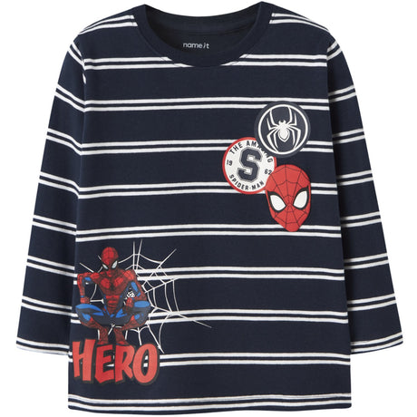 Name It Navy Blazer Nmmfreman Spider Ls Nreg Top Mar