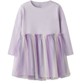 Name It Lavender Fog Nmfdotiana Ls Dress