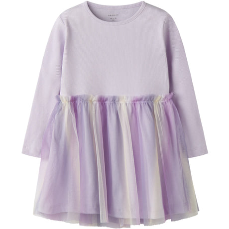 Name It Lavender Fog Nmfdotiana Ls Dress