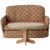 Maileg Ovalt Sofabord, Mus - Natur