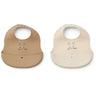 LIEWOOD Rabbit Sandy / Oat Ember Printed Bib 2-pack