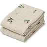 LIEWOOD Peach / Sea Shell Mix Lewis Muslin Cloth 2-Pack