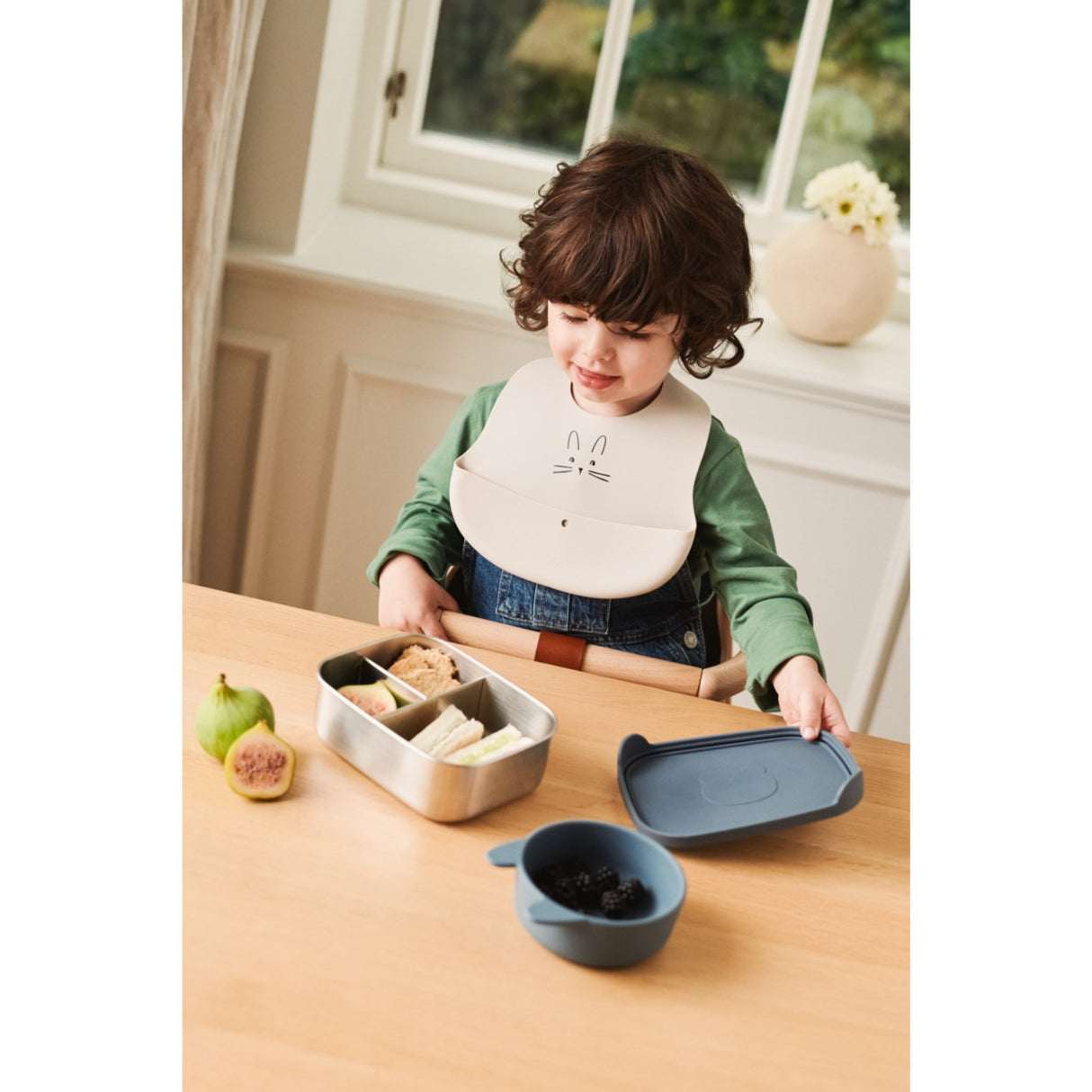 LIEWOOD Rabbit Sandy / Oat Ember Printed Bib 2-pack