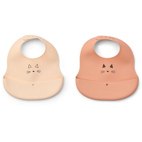 LIEWOOD Cat Appleblossom / Tuscany Rose Ember Printed Bib 2-pack