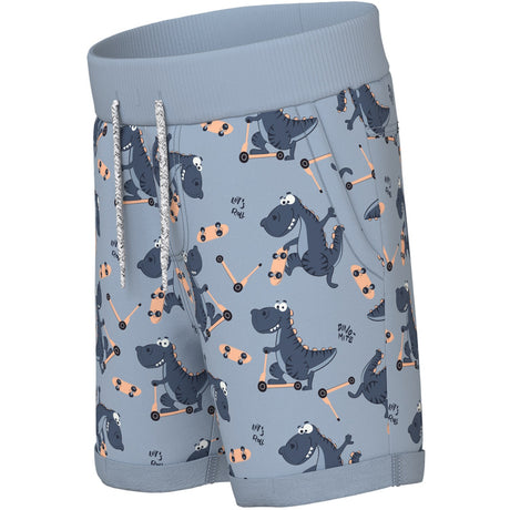 Name It Blue Fog Dino Skater Nmmvermo Aop Long Swe Shorts Unb