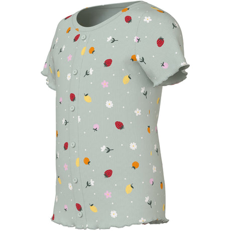 Name It Pale Aqua Fruit Flowers Nmfvemia Aop Ss Slim Top