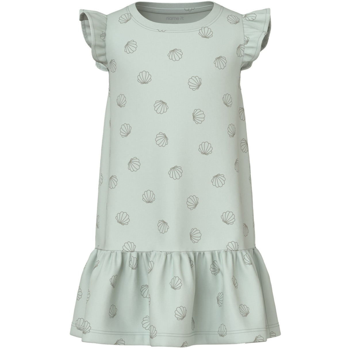 Name It Pale Aqua Sea Shells Green Nmfvida Capsl Dress
