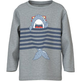 Name It Grey Melange Shark Nmmvilasse Ls Nreg Top