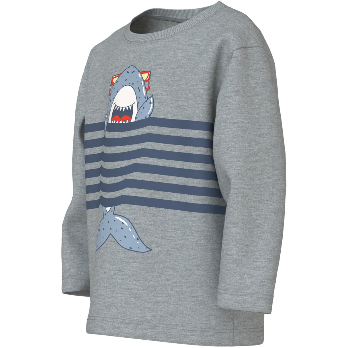 Name It Grey Melange Shark Nmmvilasse Ls Nreg Top