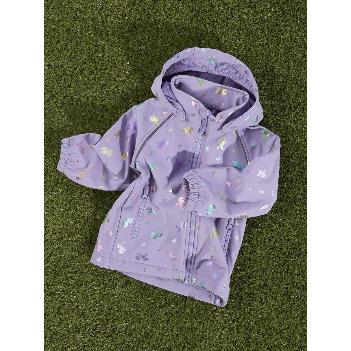 Name It Sunlit Allium Bow Nmfalfa08 Softshell Jacket Foil Aop Fo
