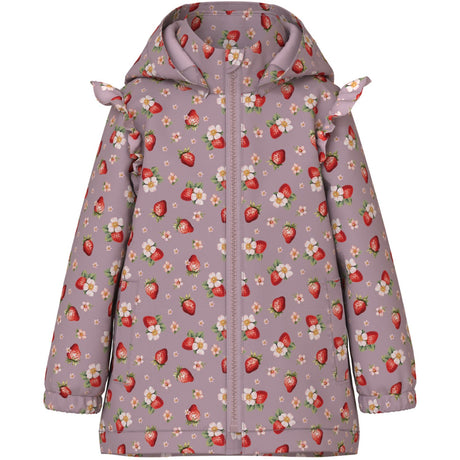 Name It Keepsake Lilac 1 Strawberry Nmfmaxi Jacket Li Frill Aop