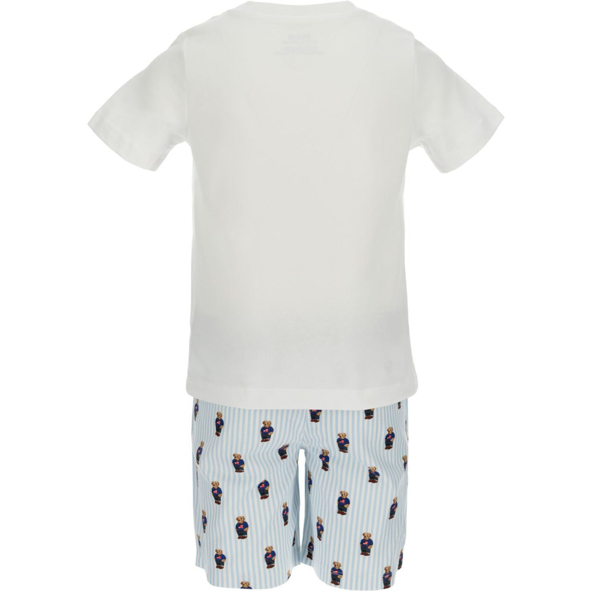 Polo Ralph Lauren White / Elite Blue Ss Bear Tee And Short Set