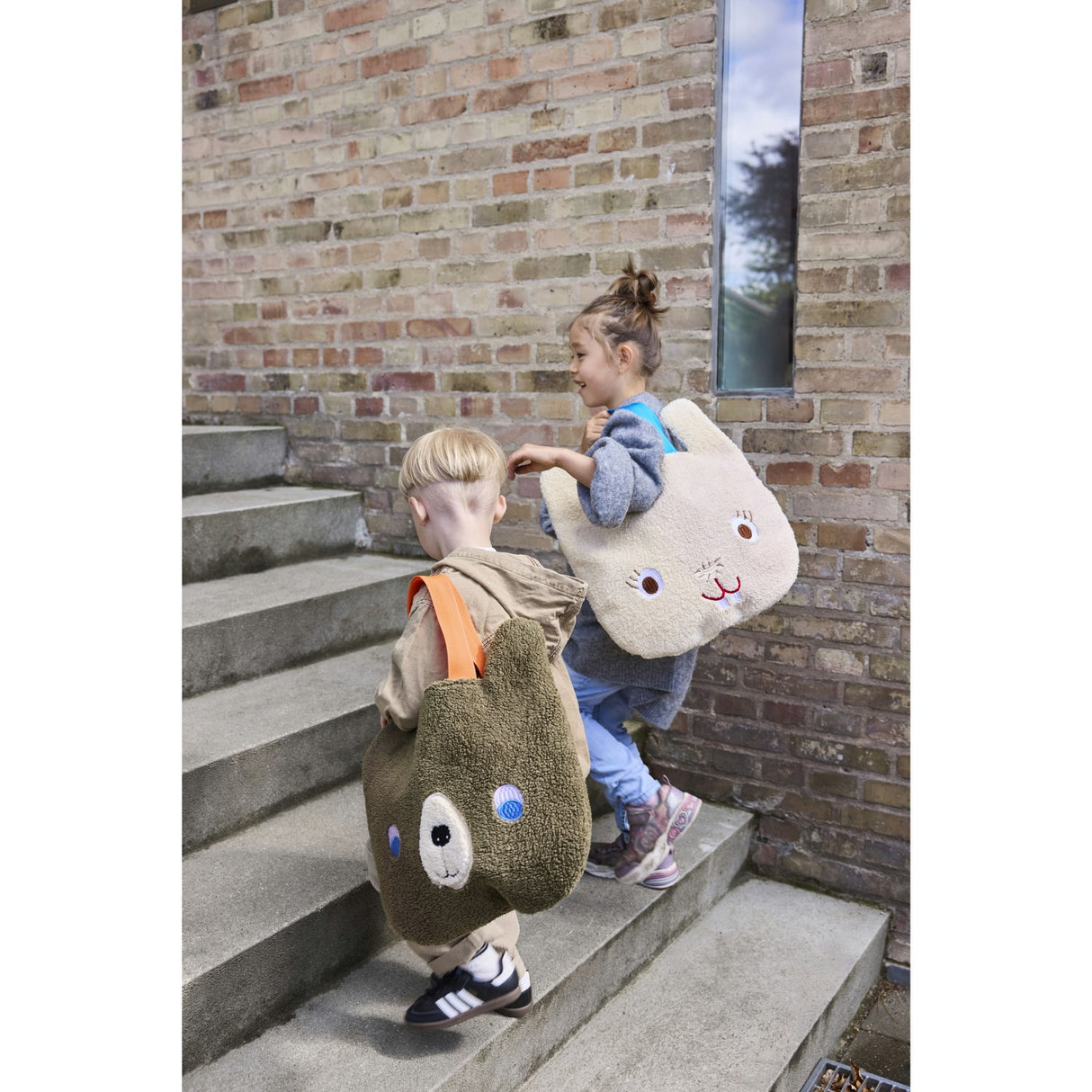 OYOY Brown/Red Darling Bear Tote Bag