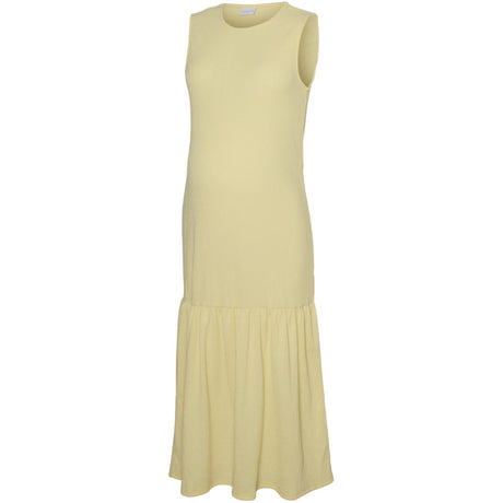 Mama;licious Mellow Yellow Mlcaileen Sl Jrs Peplum Midi Dress