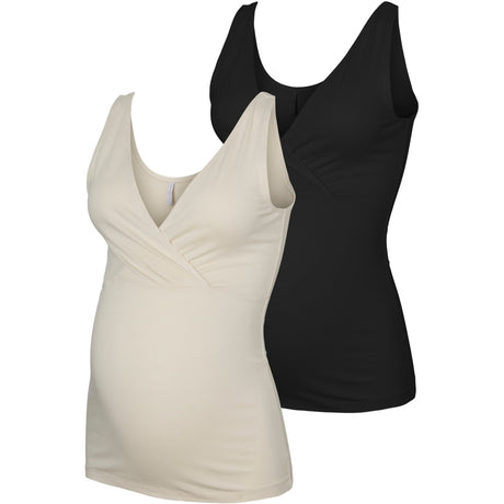 Mama;licious Birch Black Mlhelena Crossy Sl Top Jrs 2F 2-P