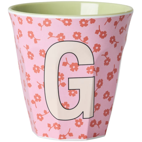 Rice Flowers Medium Melamine Cup With The Letter G