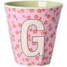 Rice Flowers Medium Melamine Cup With The Letter G