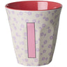 Rice Flowers Medium Melamine Cup With The Letter I