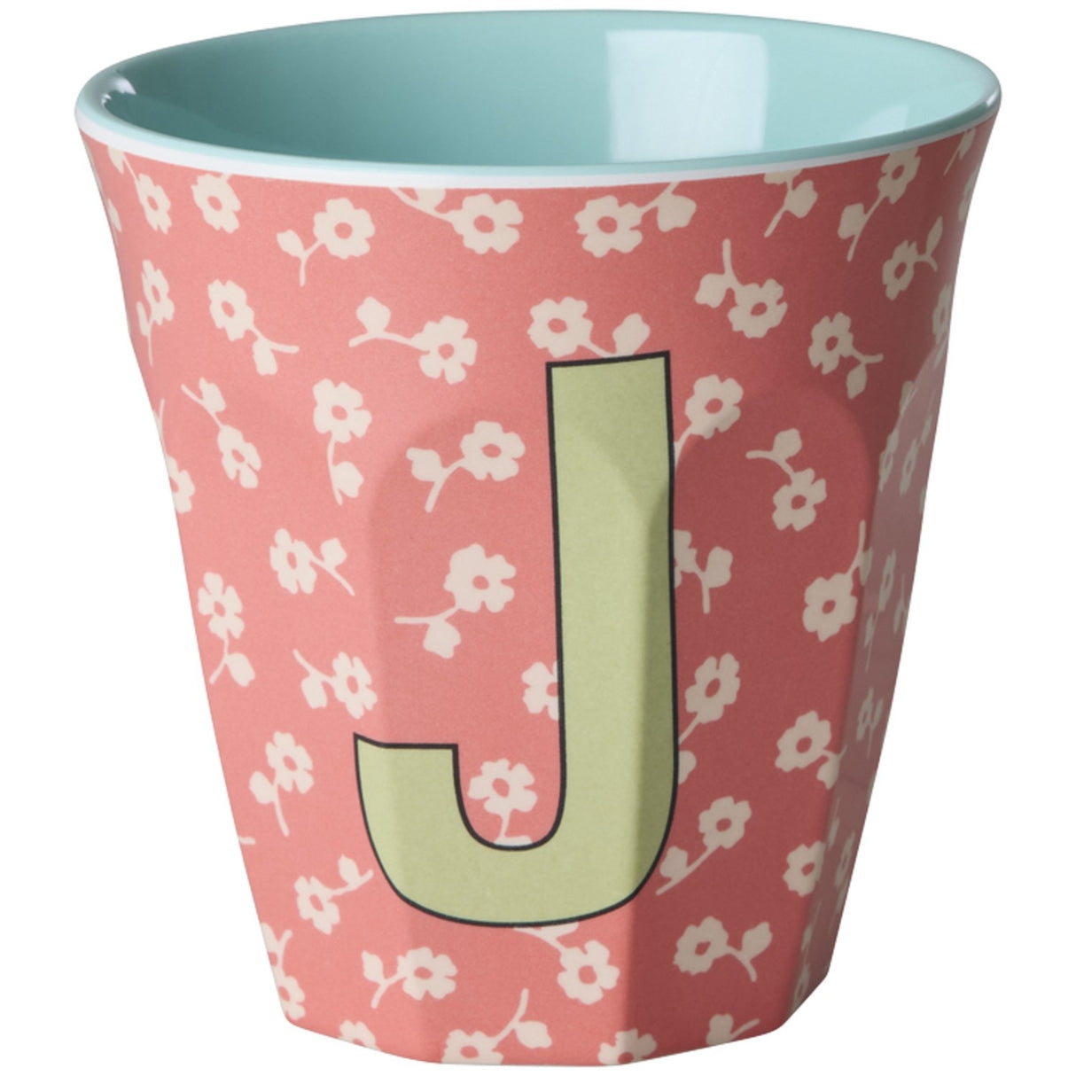 Rice Flowers Medium Melamine Cup With The Letter J